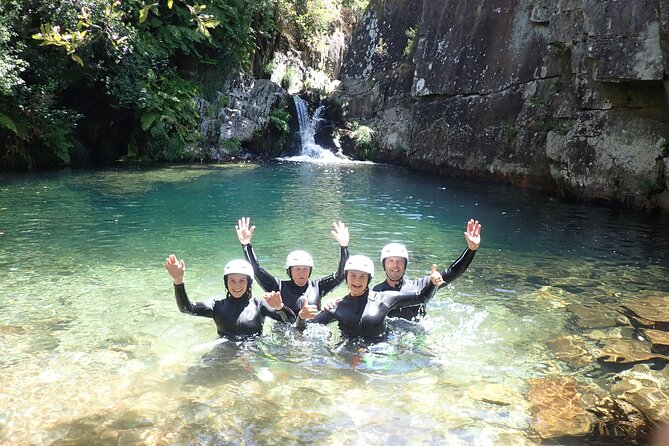 From Arouca: Canyoning Adventure - Adventure Tour - Getting fitted out beside the river