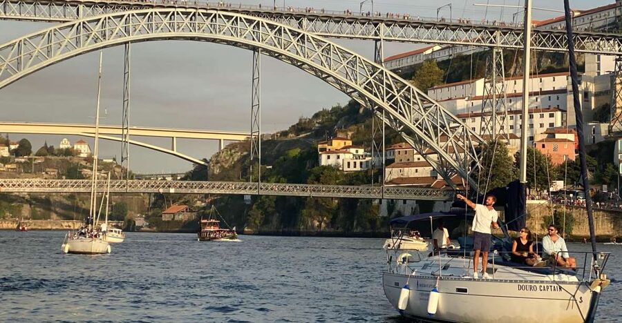Porto: Private Douro River Charming Cruise w/wine tasting - From Dom Luis Bridge toward the river mouth